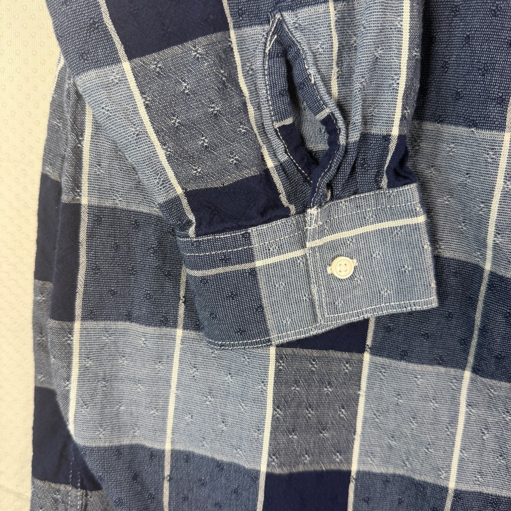 Lands End Dress Womens 1X Plaid Flannel Shirt Dress Blue Long Sleeve Cotton - Picture 11 of 15